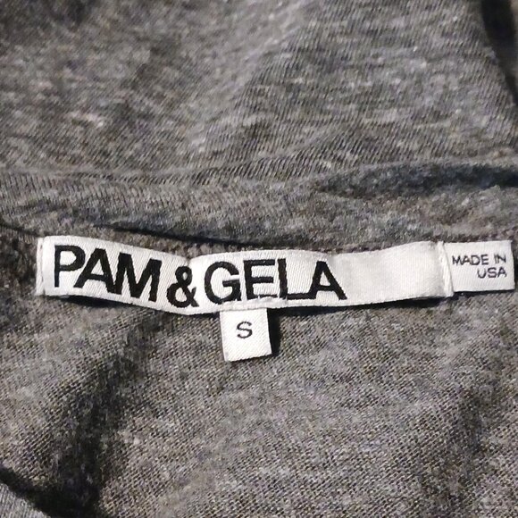 Pam & Gela Oversized Gray America Rainbow Muscle Tee Made in USA Women's Size S - Picture 8 of 12